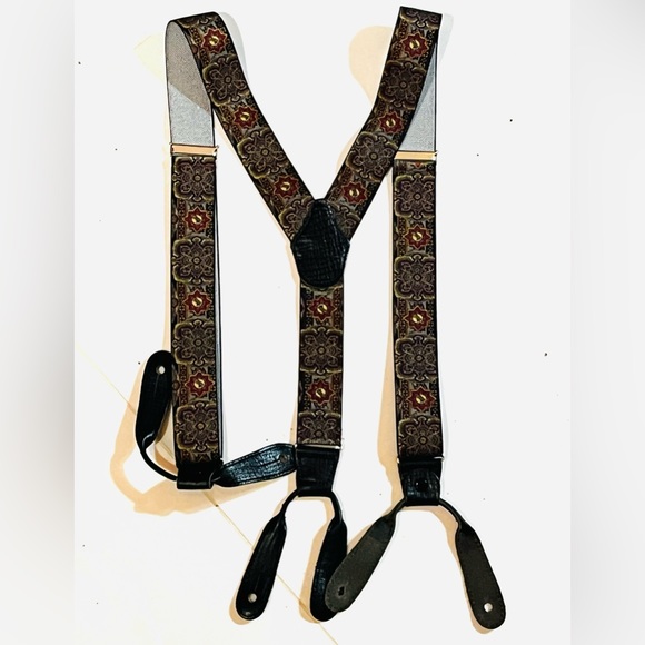 British Belt Company England Men's Print Pattern Suspenders Braces - Picture 1 of 7